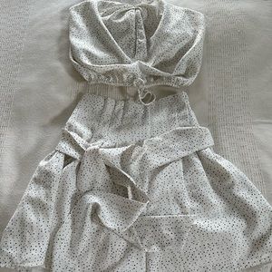 House of Harlow Two Piece Crop Top & Skirt